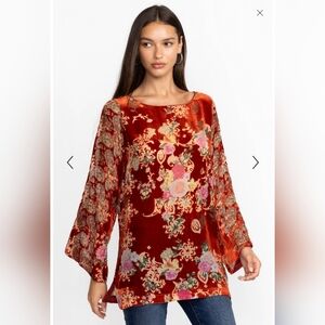 Johnny Was Red Paisley Kimi Tunic NWT Size Small